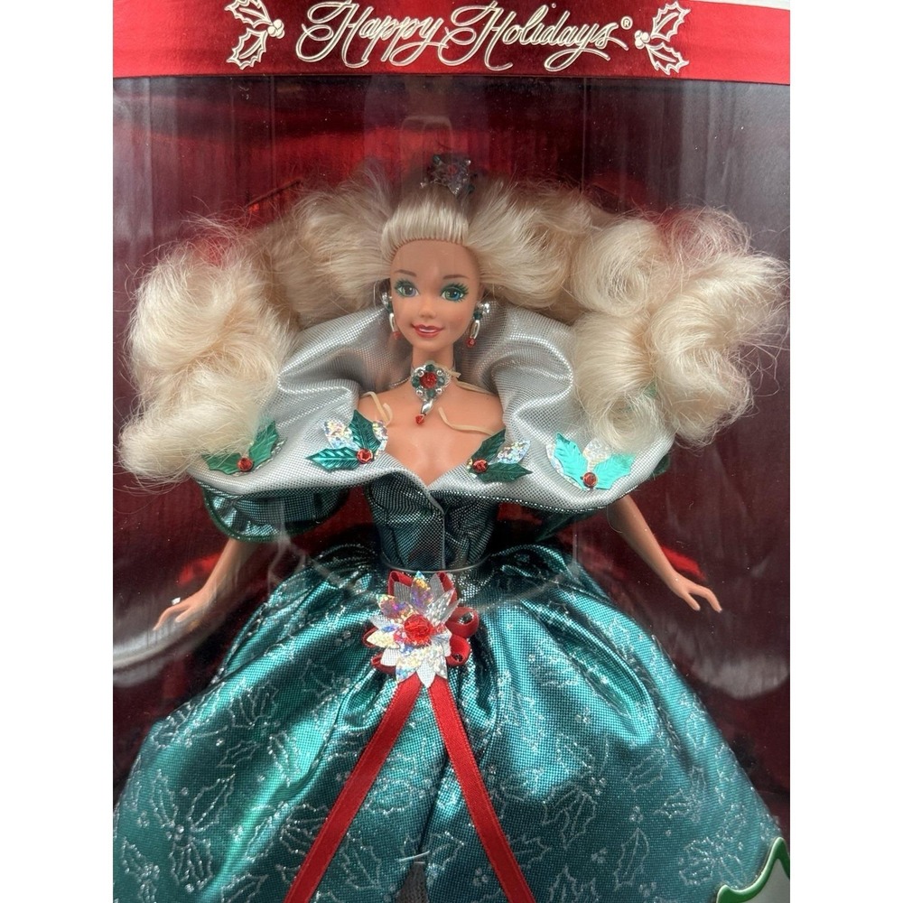 1995 Happy‎ Holidays® Barbie® NRFB 11.5" Mattel® #14123 Vintage - Picture 2 of 8